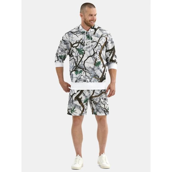 Peanuts Men's Snoopy in Camo Graphic Fleece Hoodie Sweatshirt, Size M, Relaxed - Picture 4 of 4